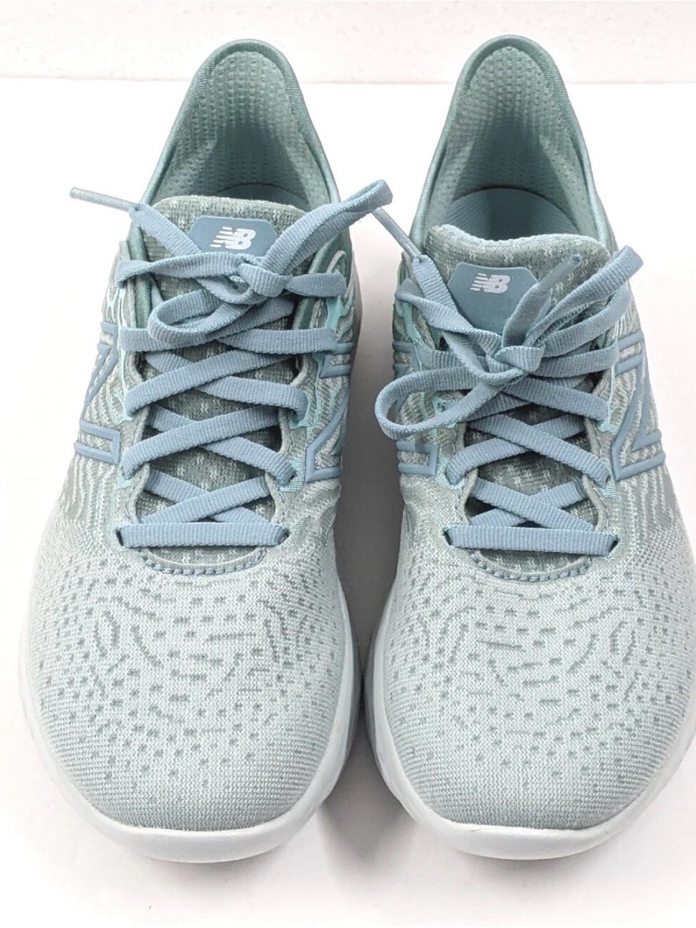 New Balance Women's Pale Blue Knit Lace-Up Athletic Sneakers